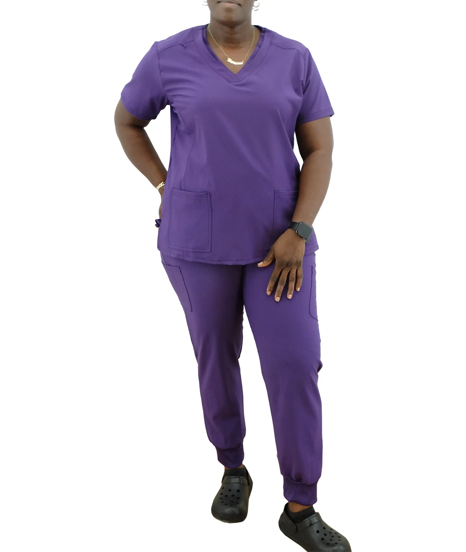 1372EGGPLANT, Scrubaid Performance, 2pc Stretch Scrub Set-  Eggplant