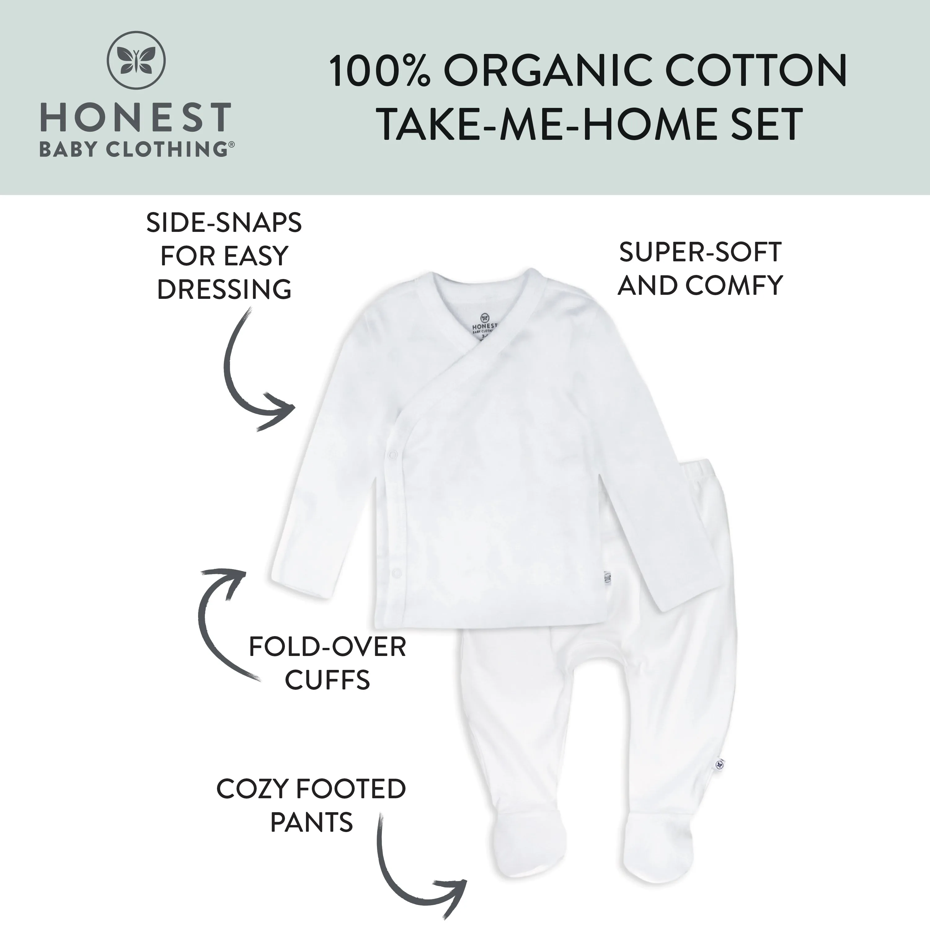 2-Piece Take-Me-Home Side-Snap Top and Pant Set