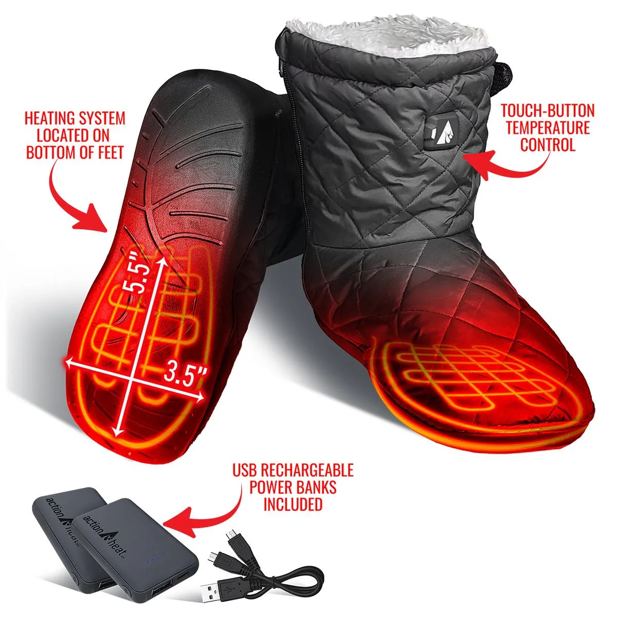 ActionHeat Indoor/Outdoor Heated Booties