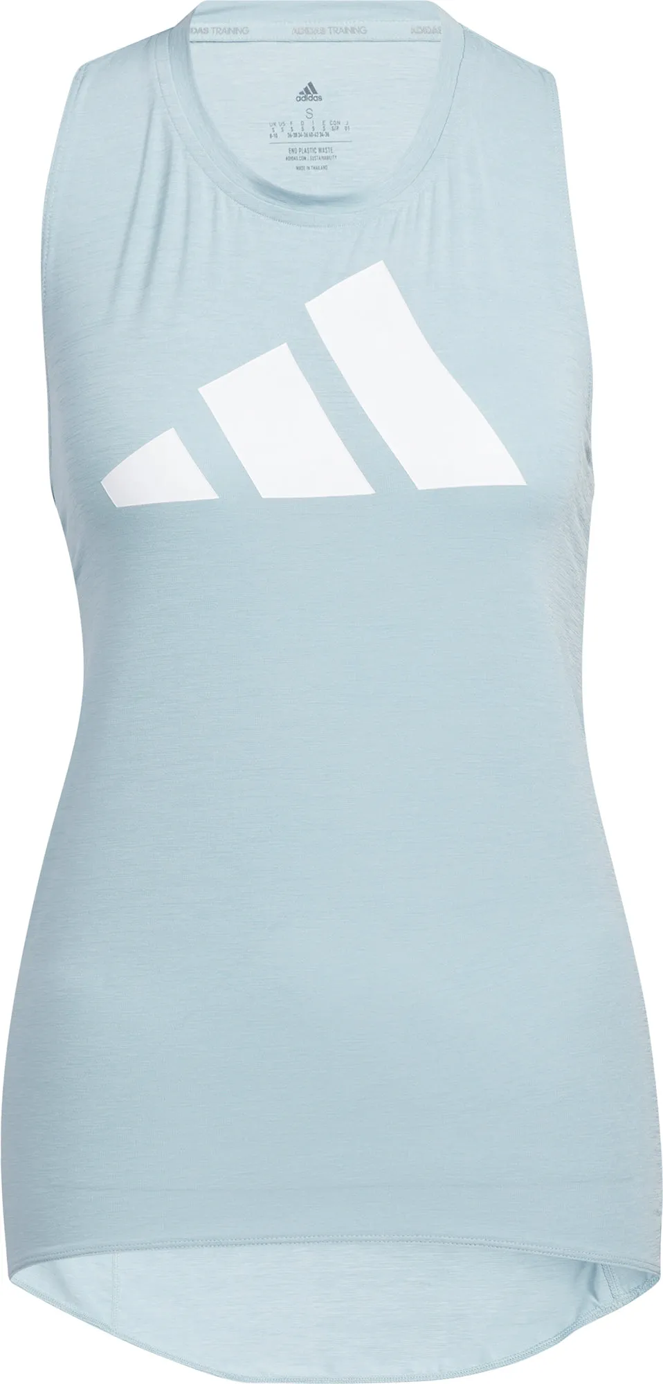 adidas 3 Stripes Bar Logo Womens Running Vest Tank Top - Grey