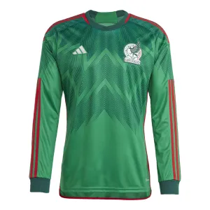 adidas Men's Mexico 2022 Home Long Sleeve Jersey Vivid Green/Green