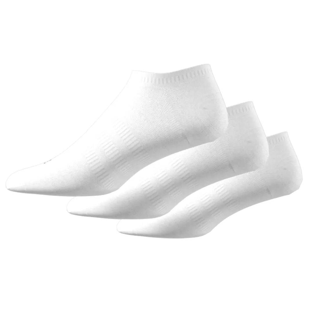 Adidas Thin and Light No-Show Socks 3 Pairs - White/Black