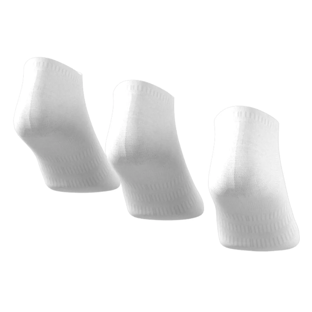 Adidas Thin and Light No-Show Socks 3 Pairs - White/Black