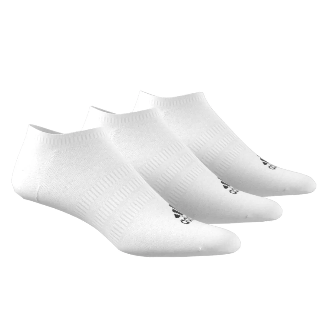 Adidas Thin and Light No-Show Socks 3 Pairs - White/Black