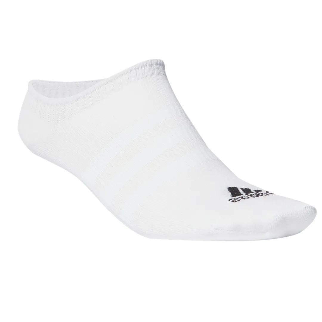 Adidas Thin and Light No-Show Socks 3 Pairs - White/Black