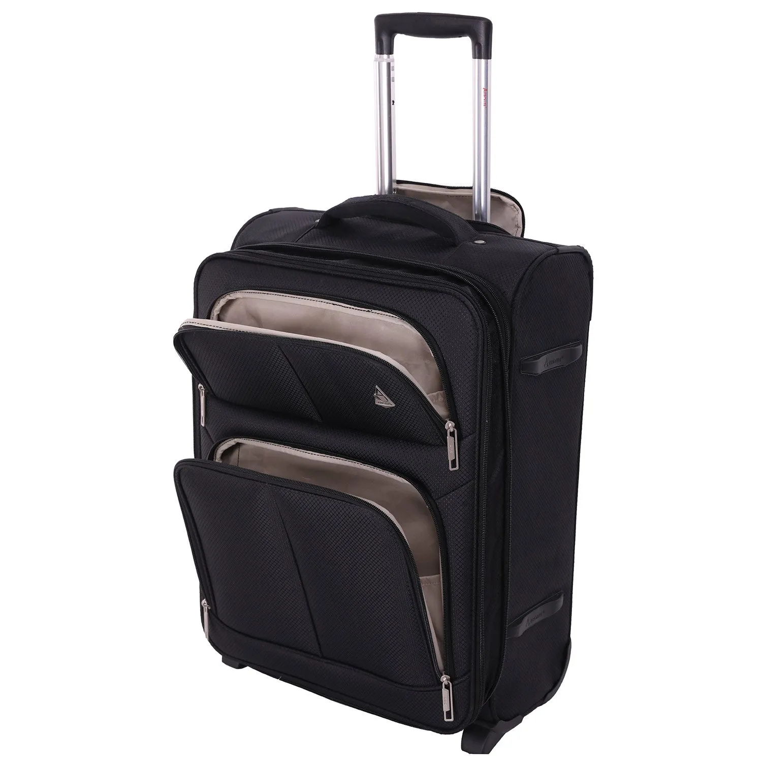 Aerolite Expandable (55x40x20cm) to (55x40x23cm) Ryanair (Priority) Maximum Allowance Lightweight Cabin Hand Luggage 2 Wheels, Maximum Size for Ryanair Priority, Wizz Air Priority, Lufthansa