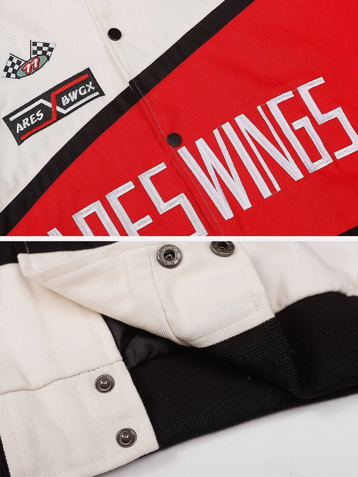 AlanBalen® - "ARES WINGS" Patchwork Racing Jacket