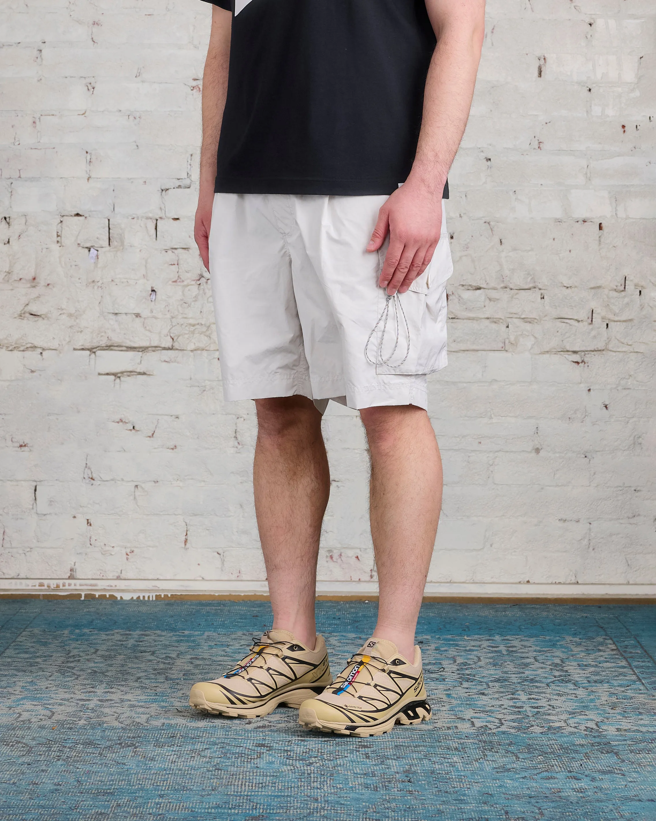 and wander Oversized Cargo Short Off White