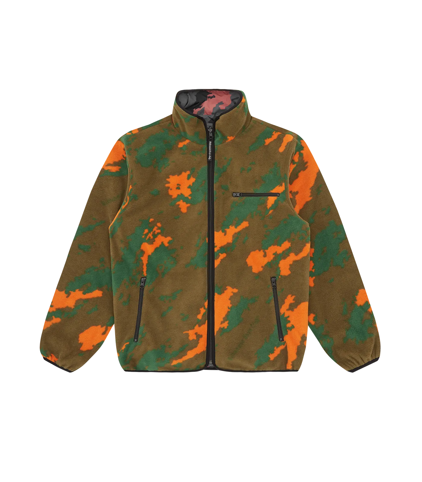 A/O CAMO PRINT REVERSIBLE FLEECE JACKET - GREEN/GREY