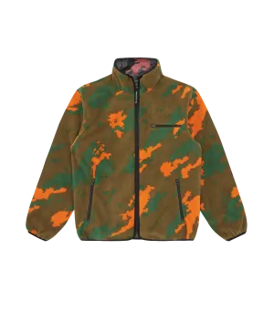 A/O CAMO PRINT REVERSIBLE FLEECE JACKET - GREEN/GREY