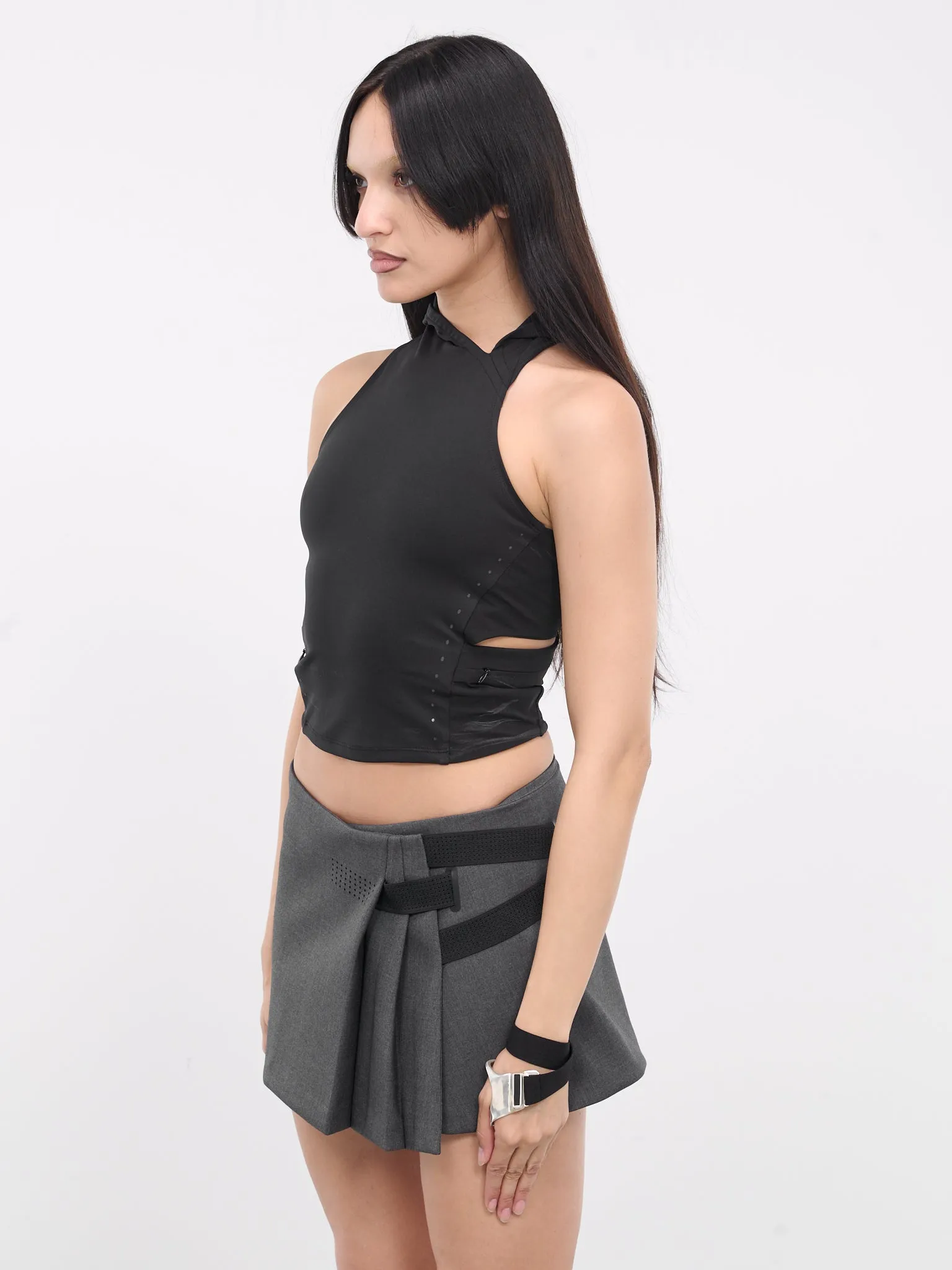 Asymmetric Hooded Tank (TS9K-BLACK)