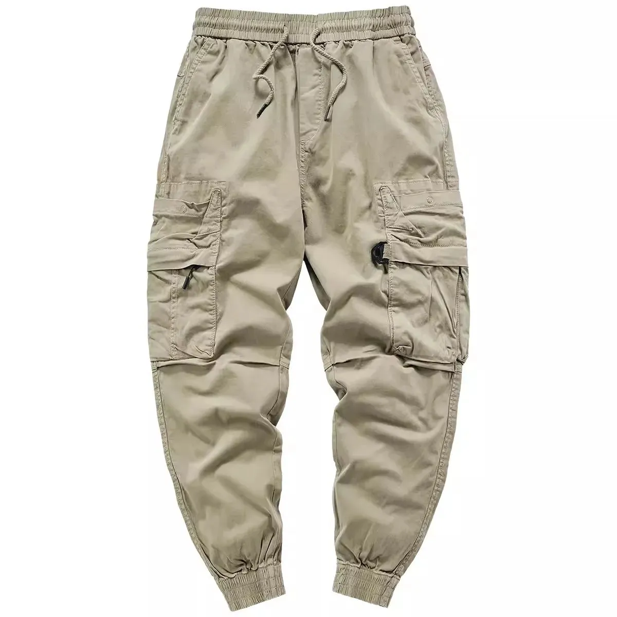 Autumn Cargo Pants Men Military Multi Pockets Casual Pants Hip Hop Streetwear Cotton Trousers Elastic Waist