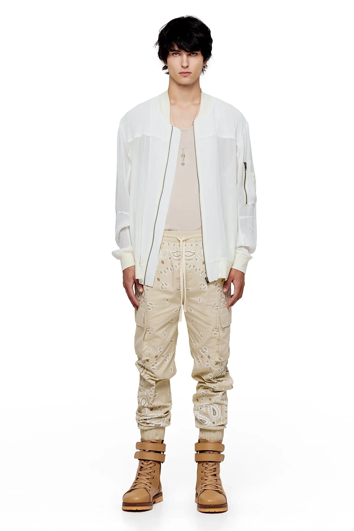 BANDANA CARGO PANTS IN BONE