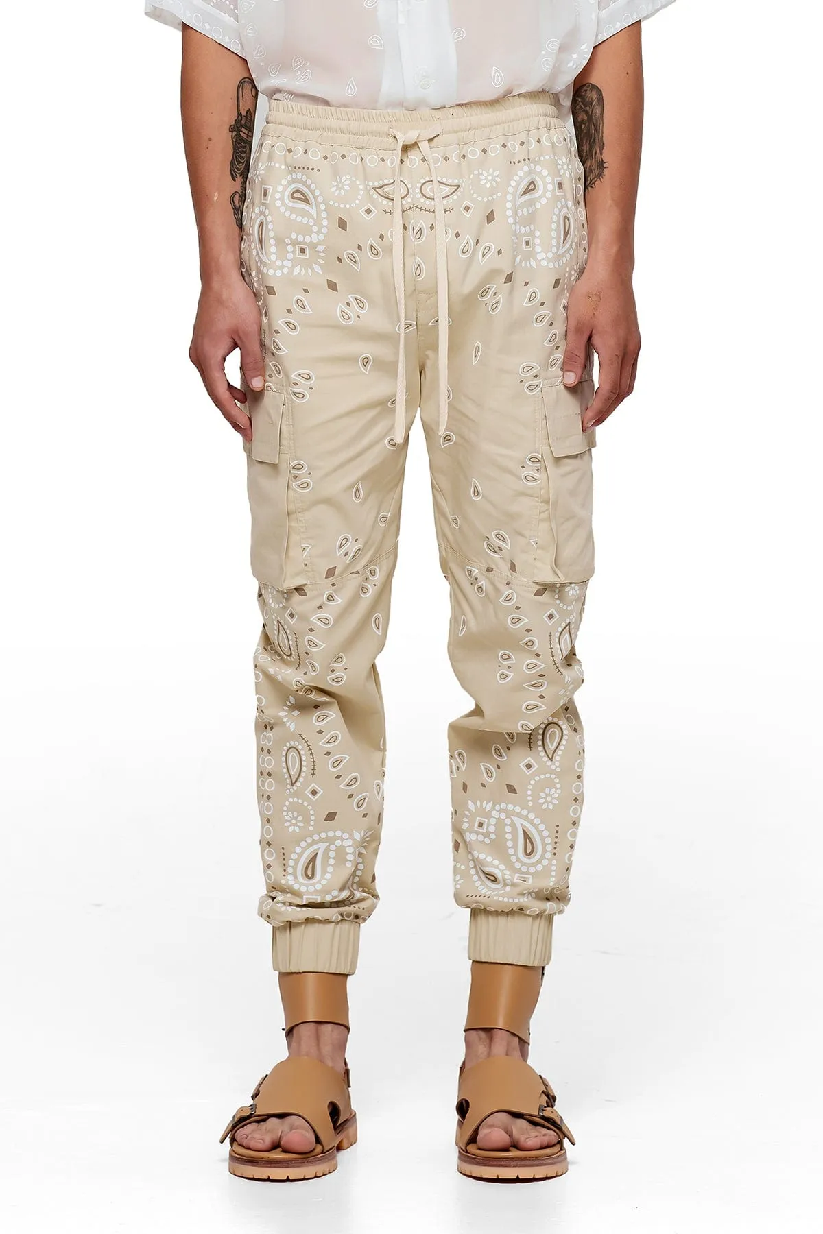 BANDANA CARGO PANTS IN BONE