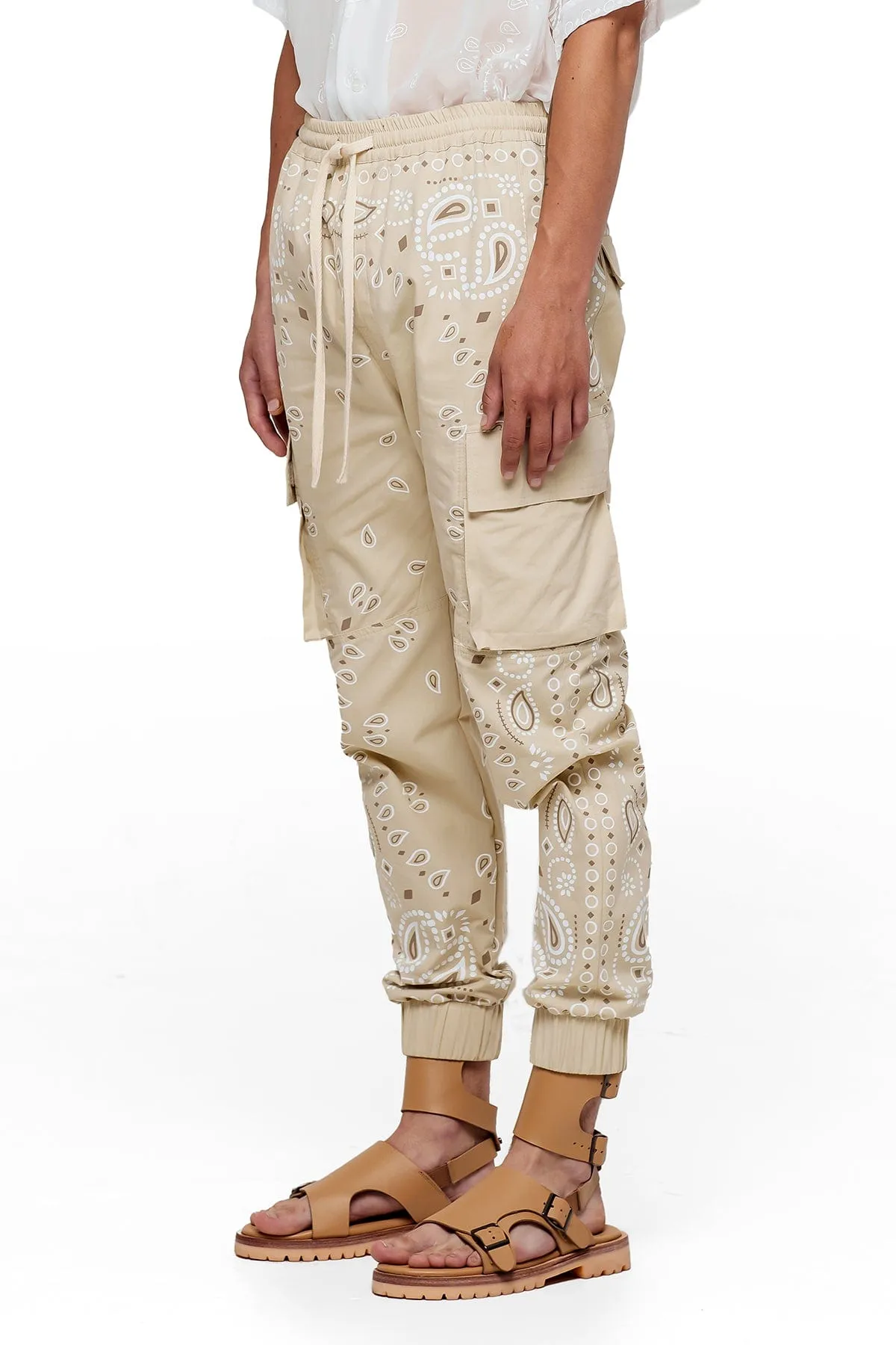 BANDANA CARGO PANTS IN BONE