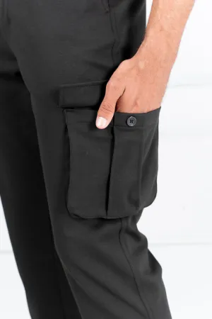 Bangalore Black Power-Stretch Cargo Pants