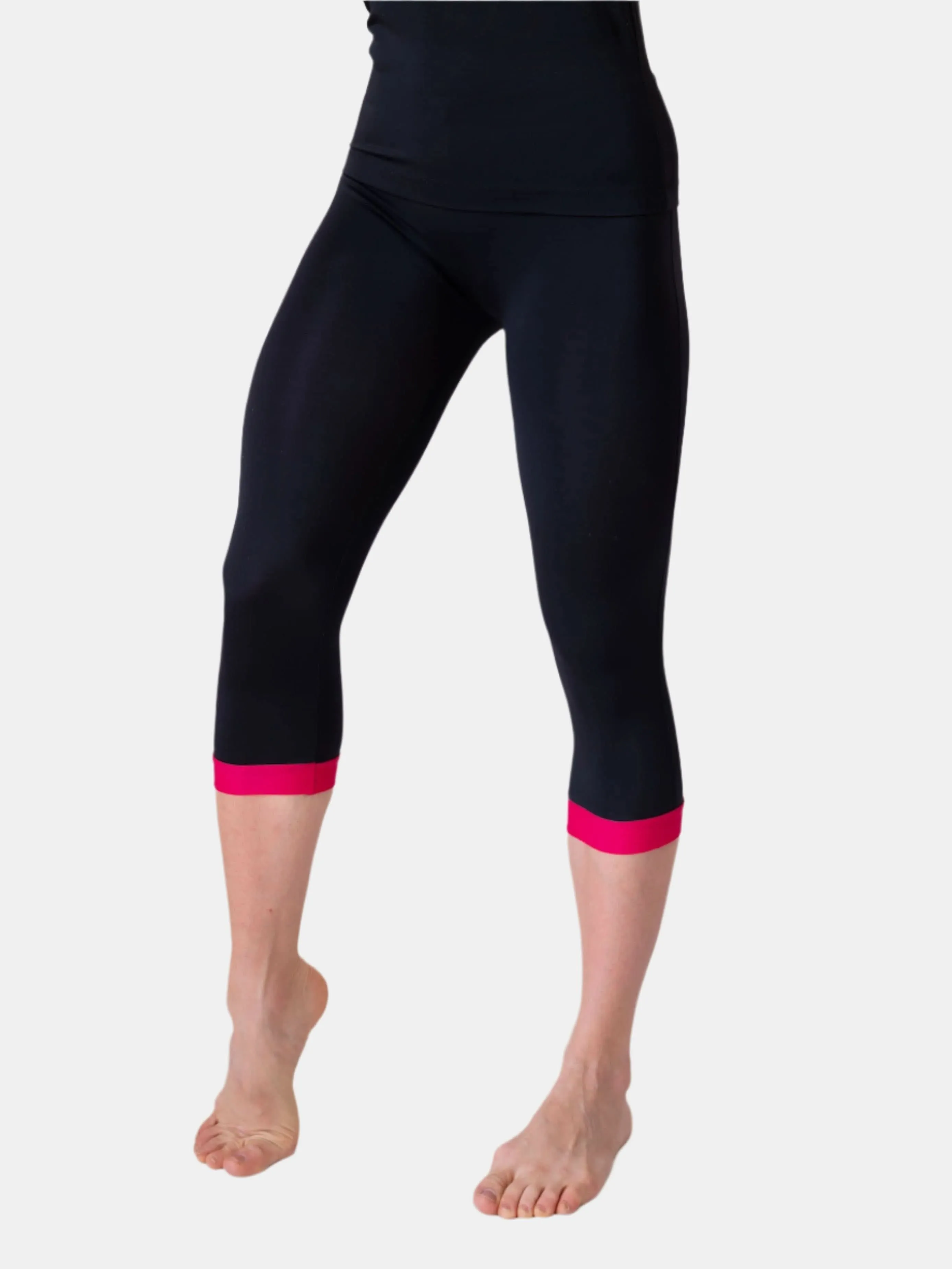 Black Fuchsia Capri Leggings Jupiter