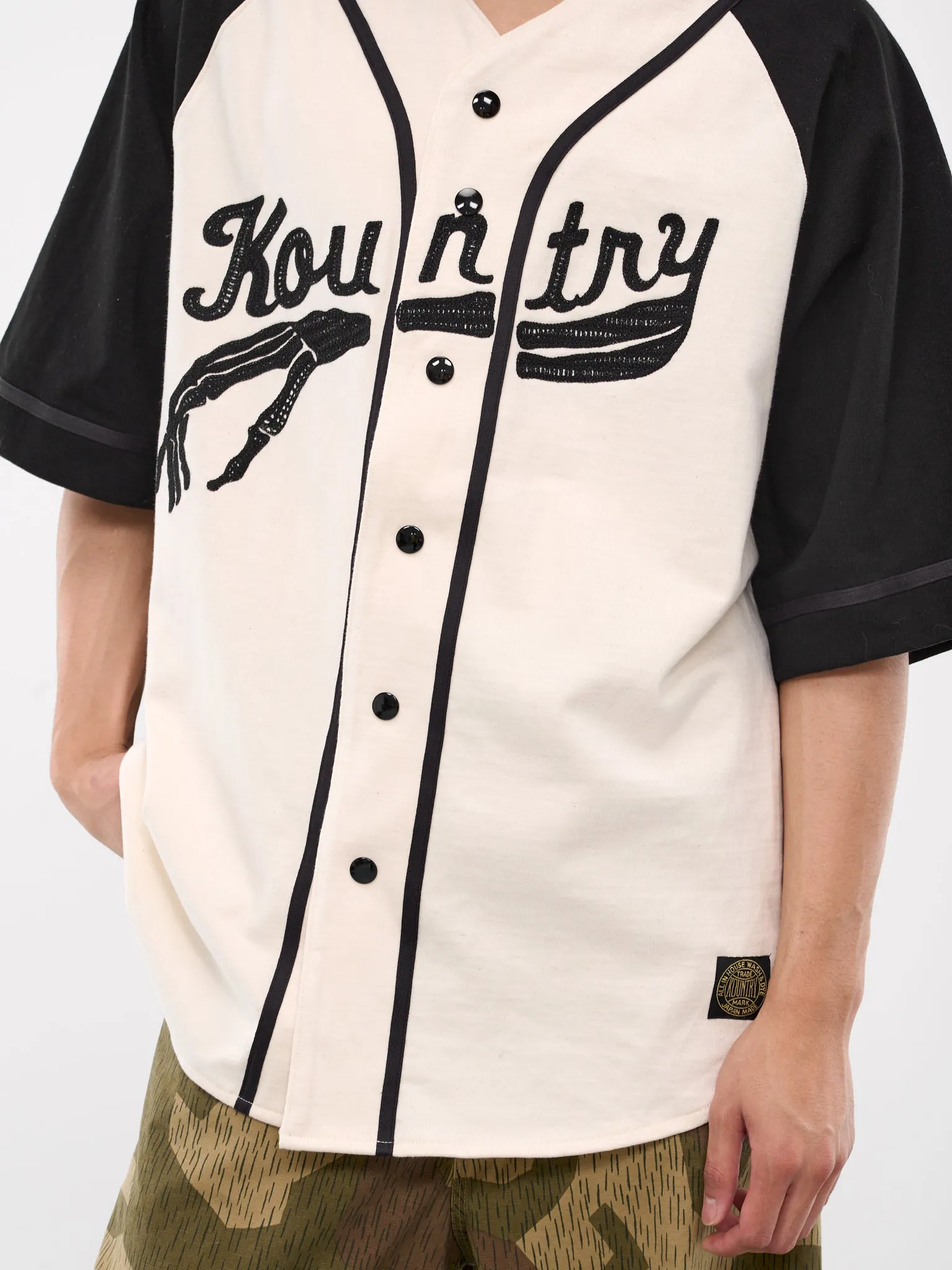 Bone Densed Jersey Baseball Shirt (EK-1639SC-NAB-WHITE)