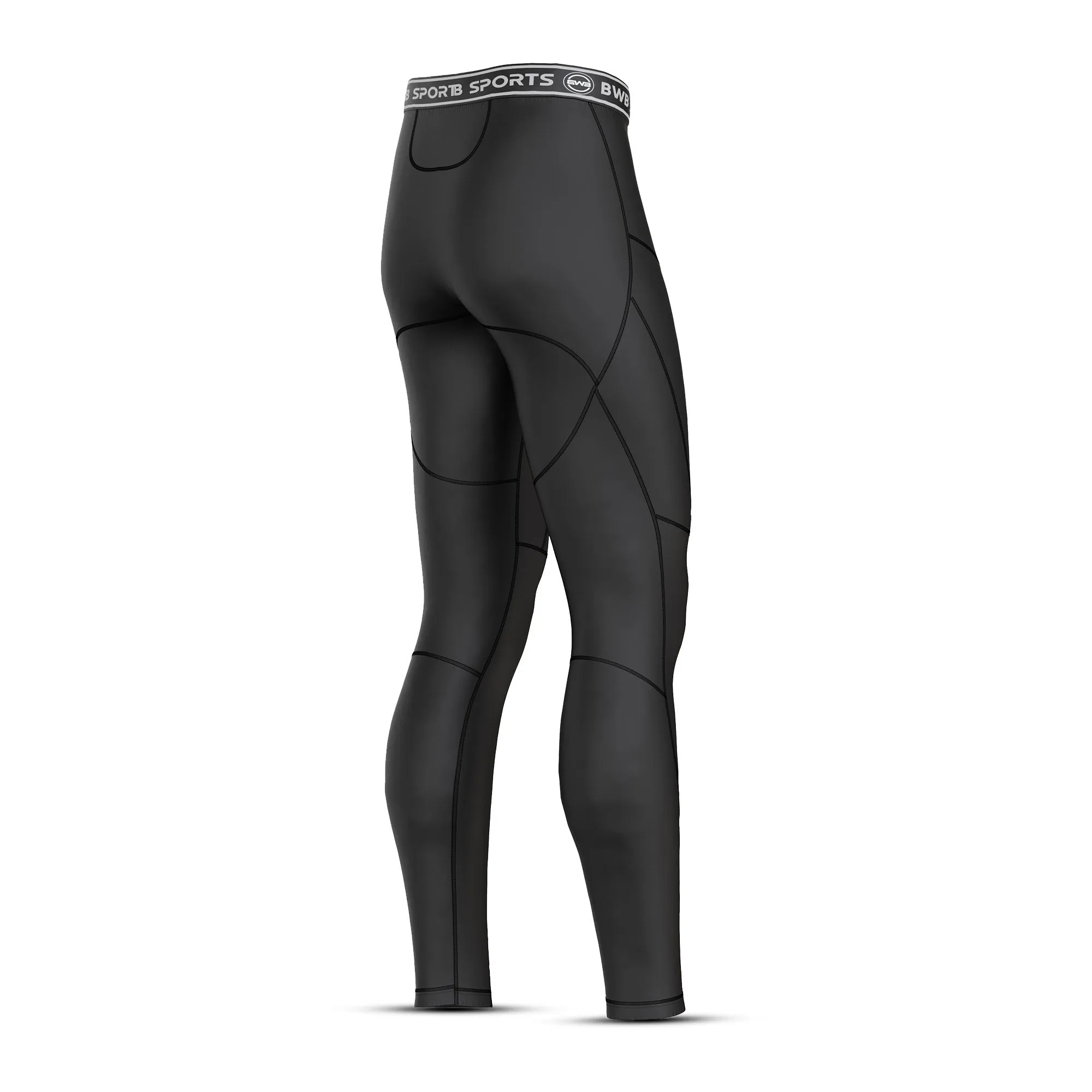 BWB Men's Black Compression Baselayer Leggings