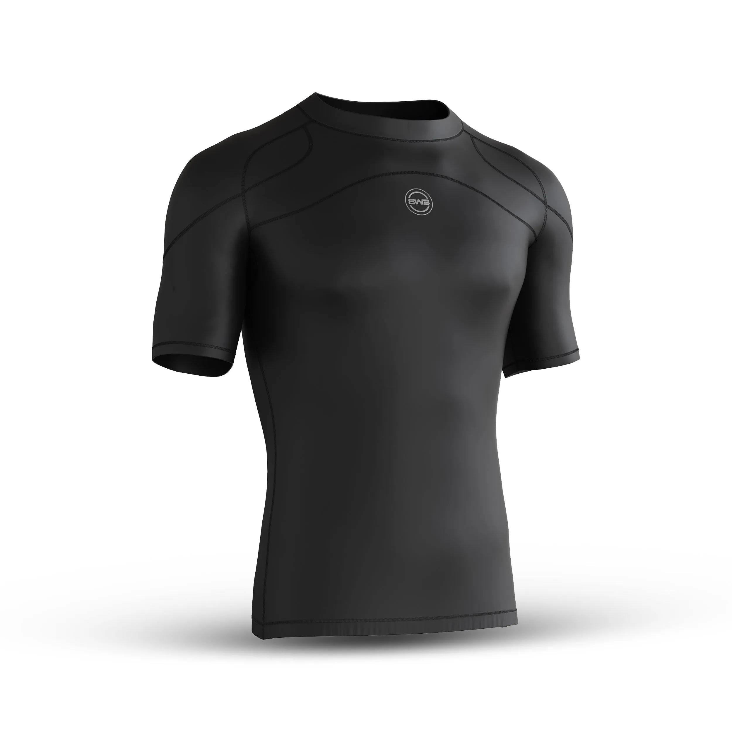 BWB Men's Black Short Sleeve Compression Shirt