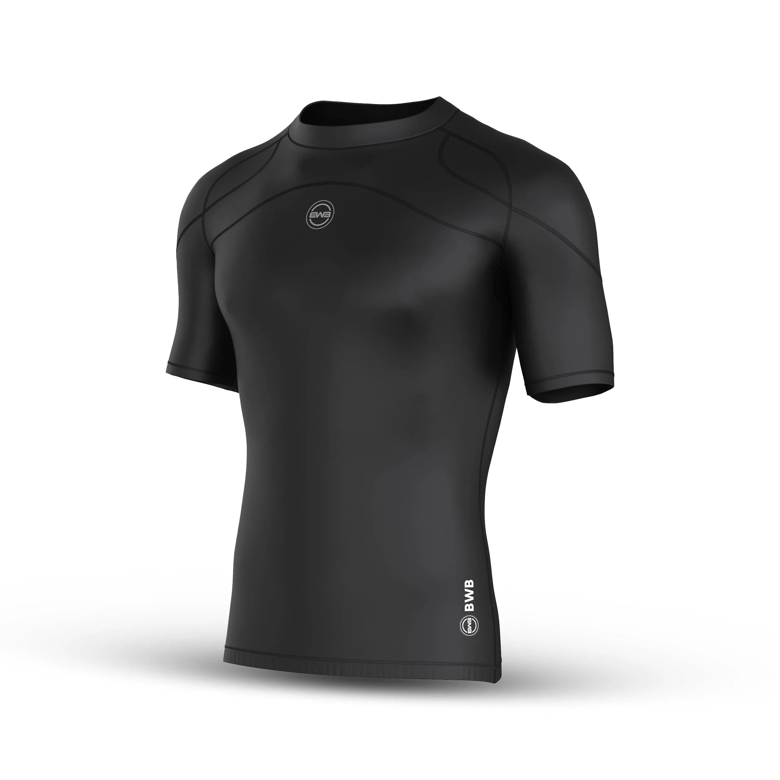 BWB Men's Black Short Sleeve Compression Shirt