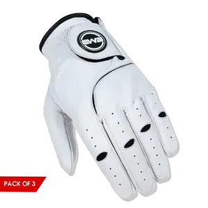 BWB Men's Left Hand Golf Glove White / Black