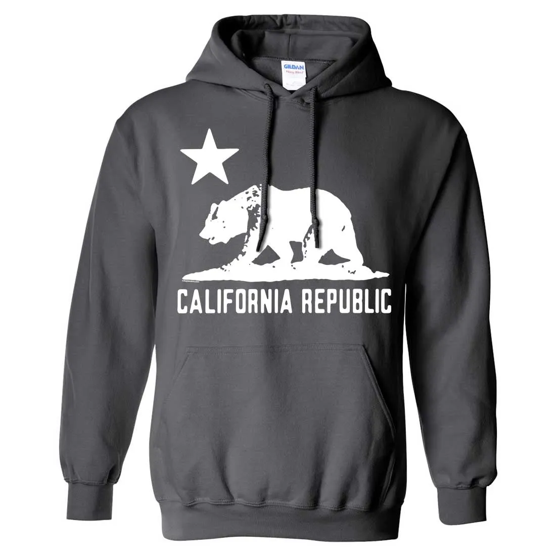 California Flag Oversize White Silhouette Sweatshirt Hoodie