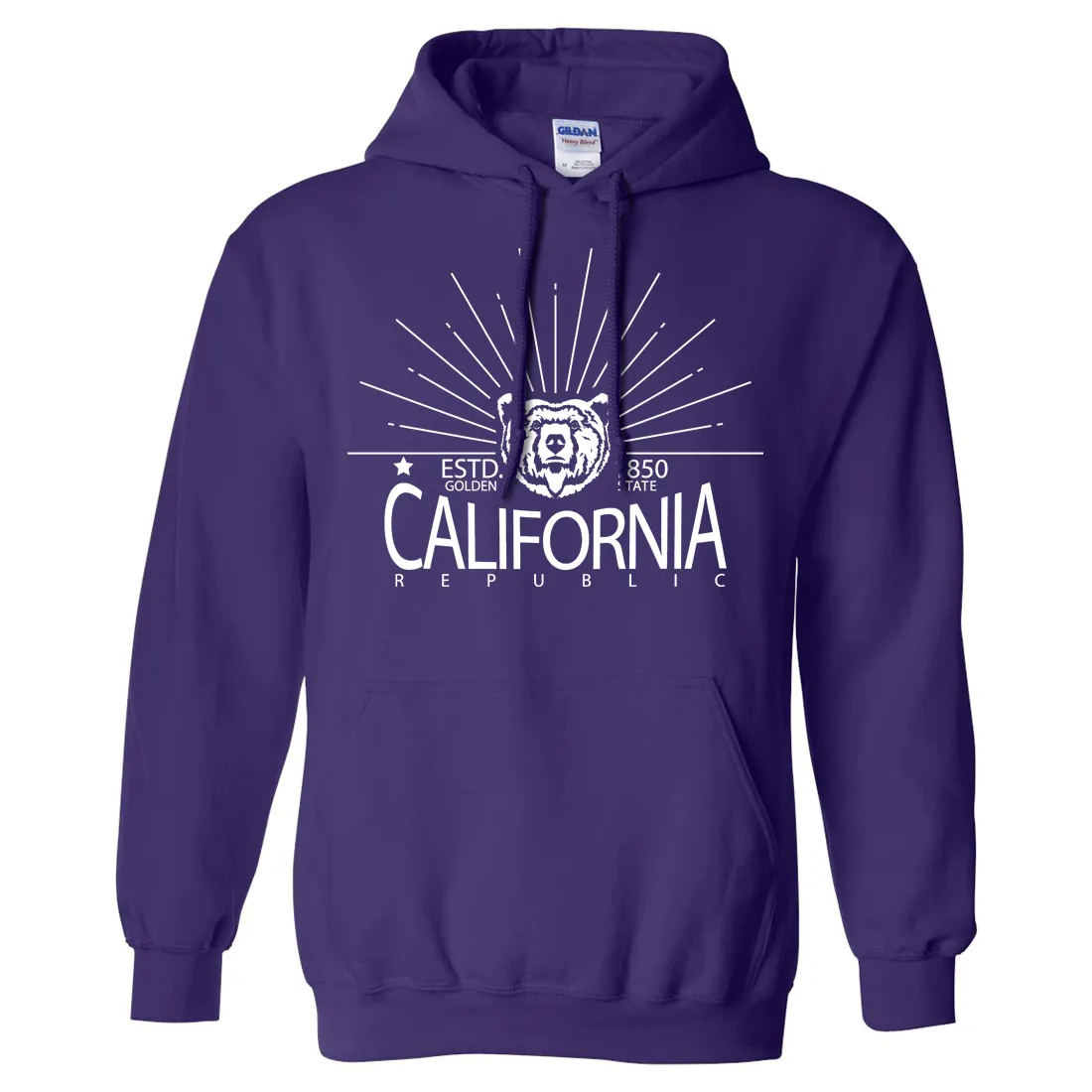 California Golden State White Print Sweatshirt Hoodie