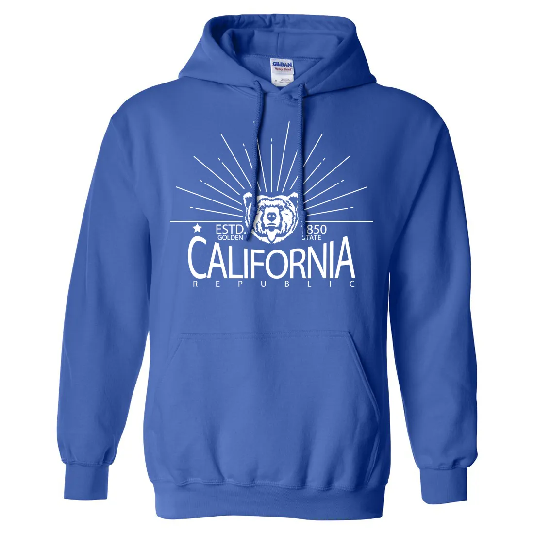 California Golden State White Print Sweatshirt Hoodie