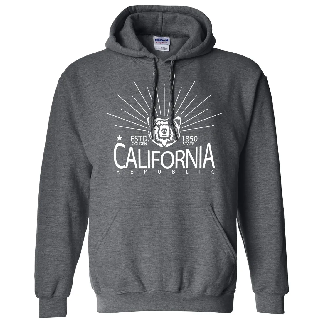 California Golden State White Print Sweatshirt Hoodie