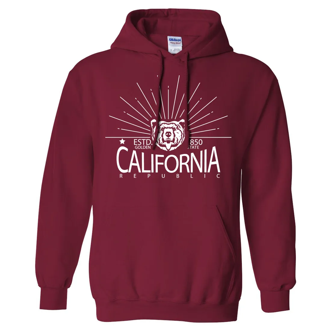 California Golden State White Print Sweatshirt Hoodie