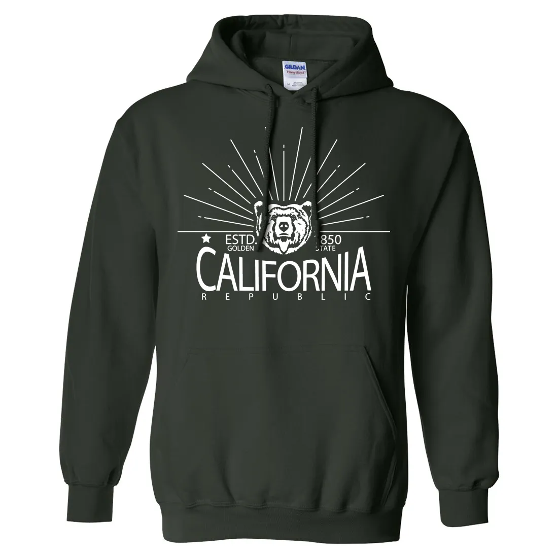 California Golden State White Print Sweatshirt Hoodie