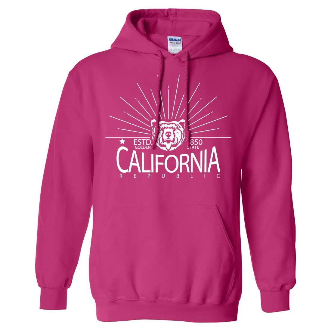 California Golden State White Print Sweatshirt Hoodie