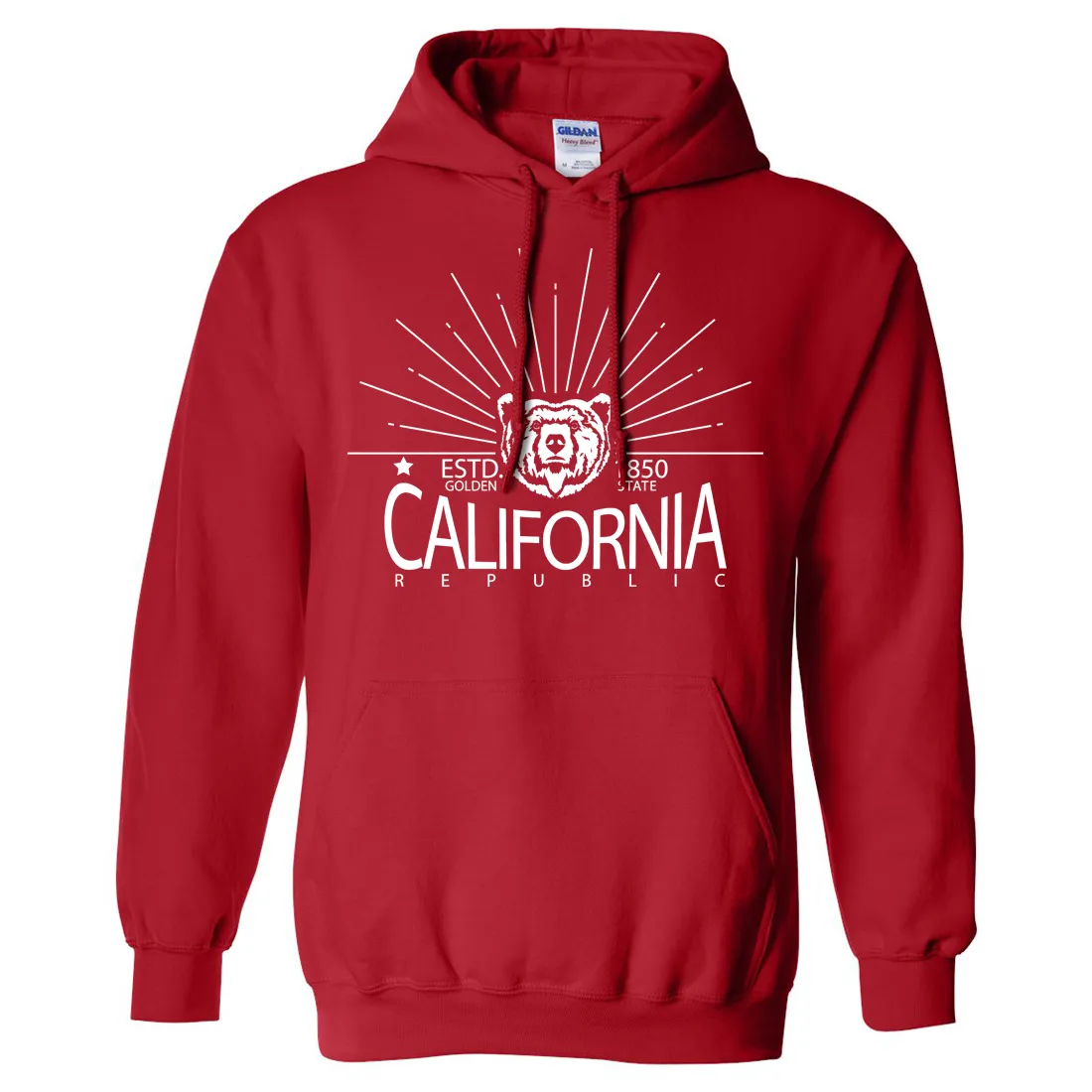 California Golden State White Print Sweatshirt Hoodie