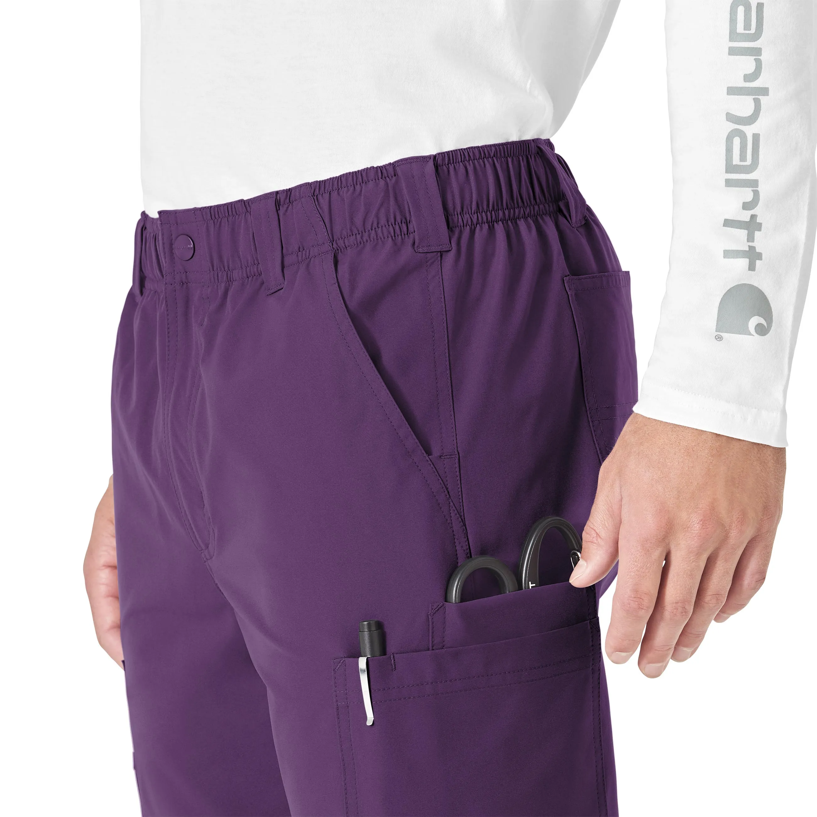 Carhartt Force Essentials Men's Straight Leg Cargo Scrub Pant - Eggplant