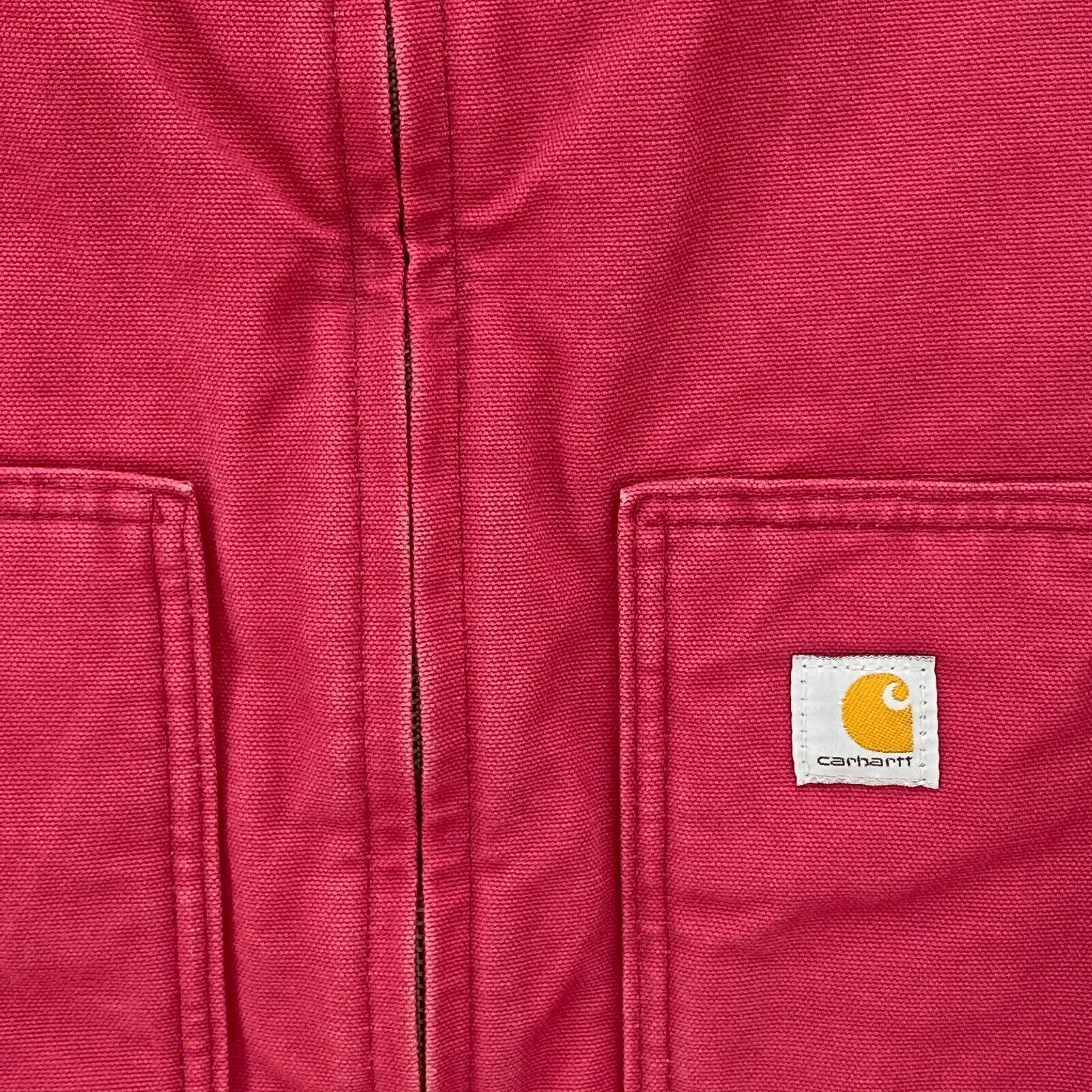 Carhartt Full Zip Vintage Vest Jacket Size L Pink Women's 80s Fleece Lined