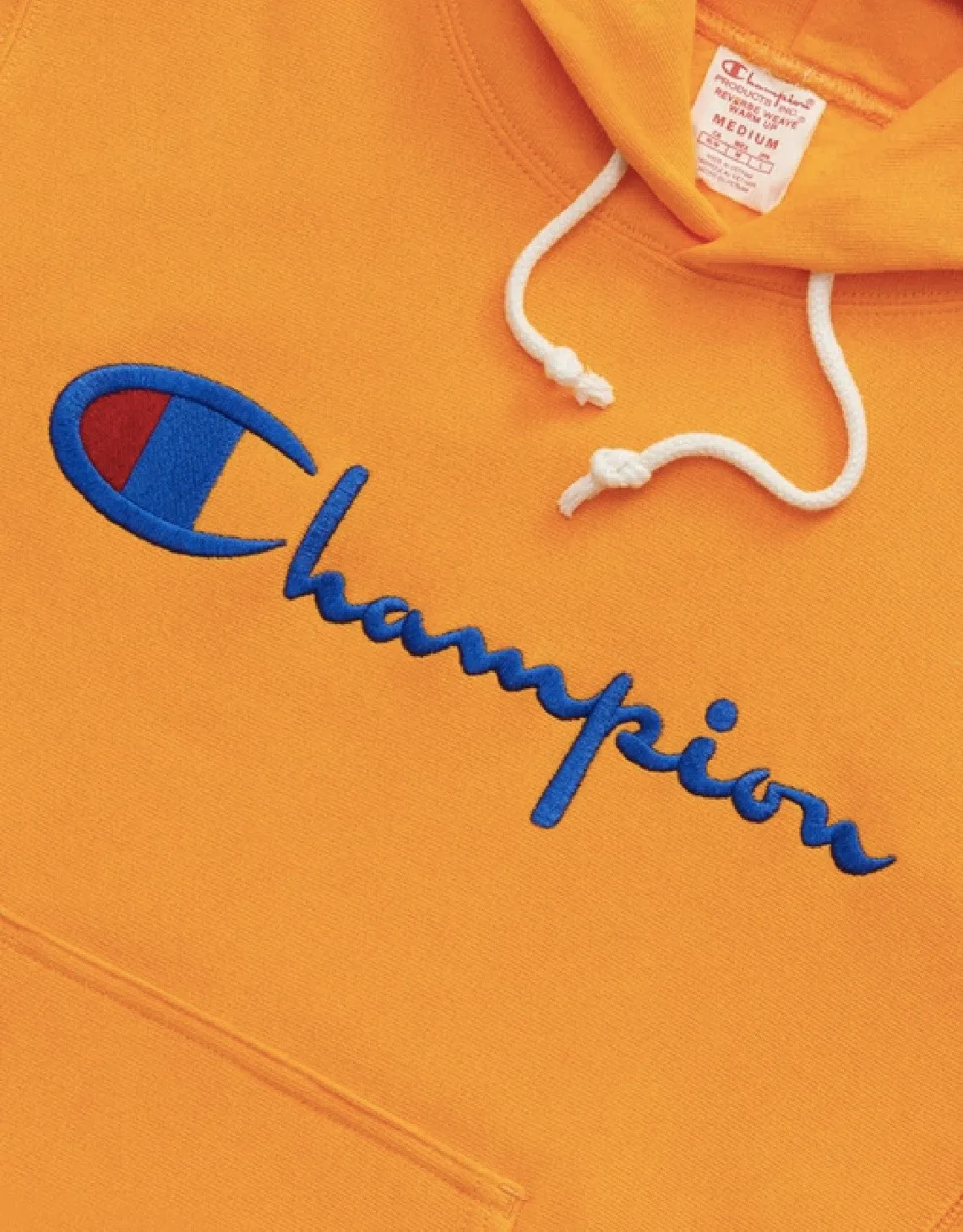 Champion Europe Script Logo Reverse Weave Hoodie Spicy Orange