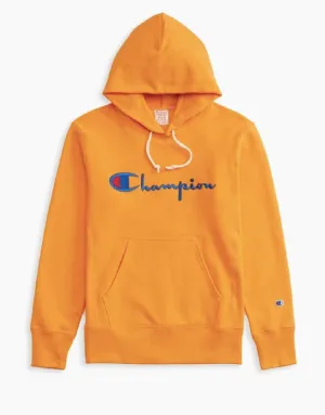 Champion Europe Script Logo Reverse Weave Hoodie Spicy Orange