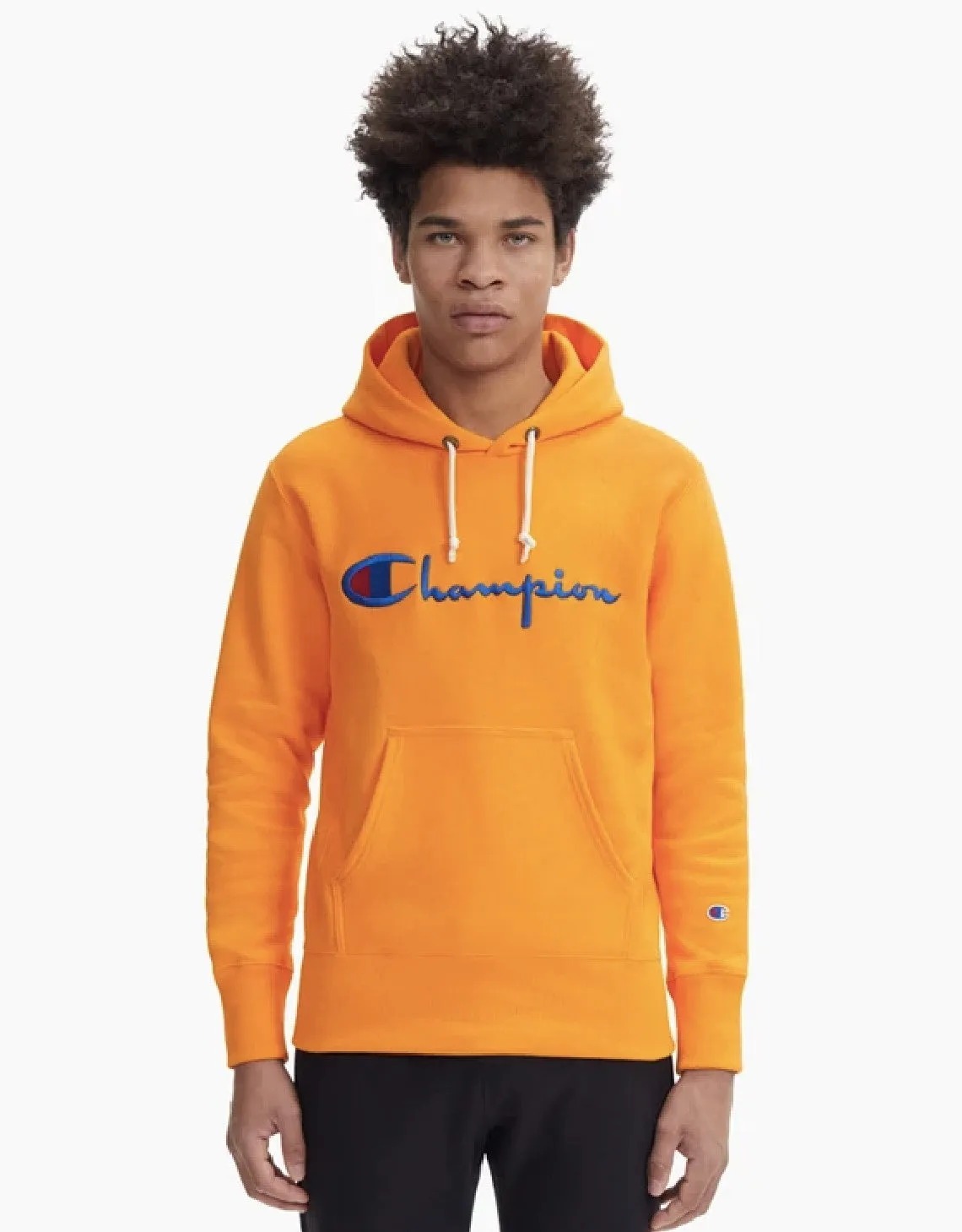 Champion Europe Script Logo Reverse Weave Hoodie Spicy Orange