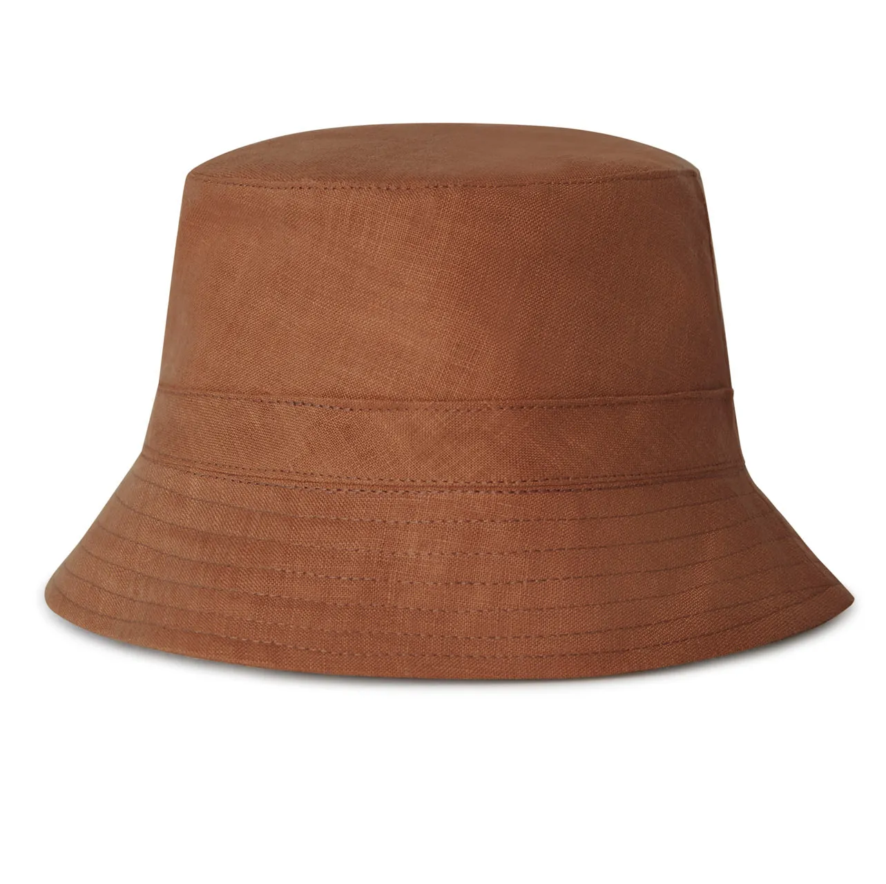 Child's Linen Bucket Hat with Quilted Brim