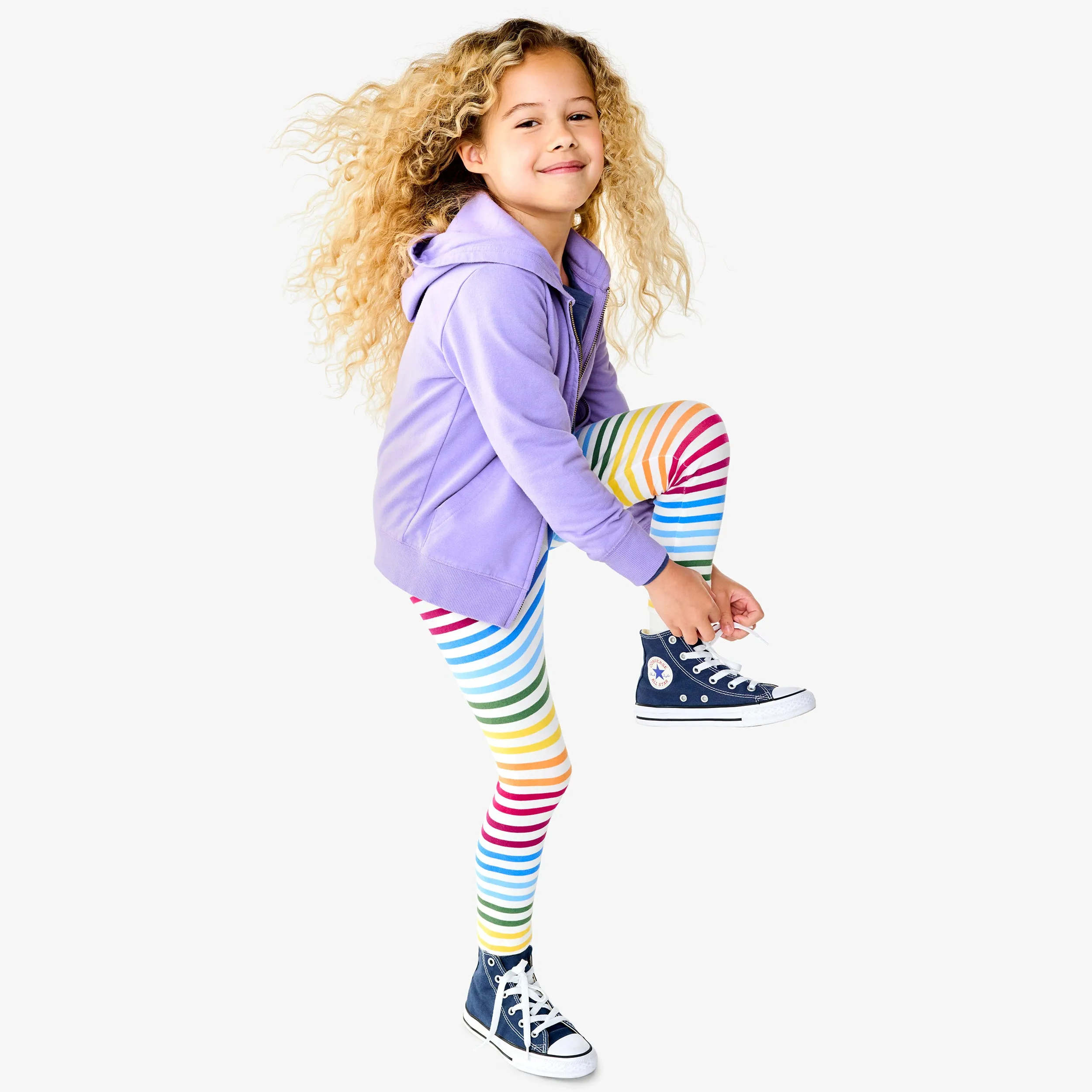 Clearance legging in rainbow stripe