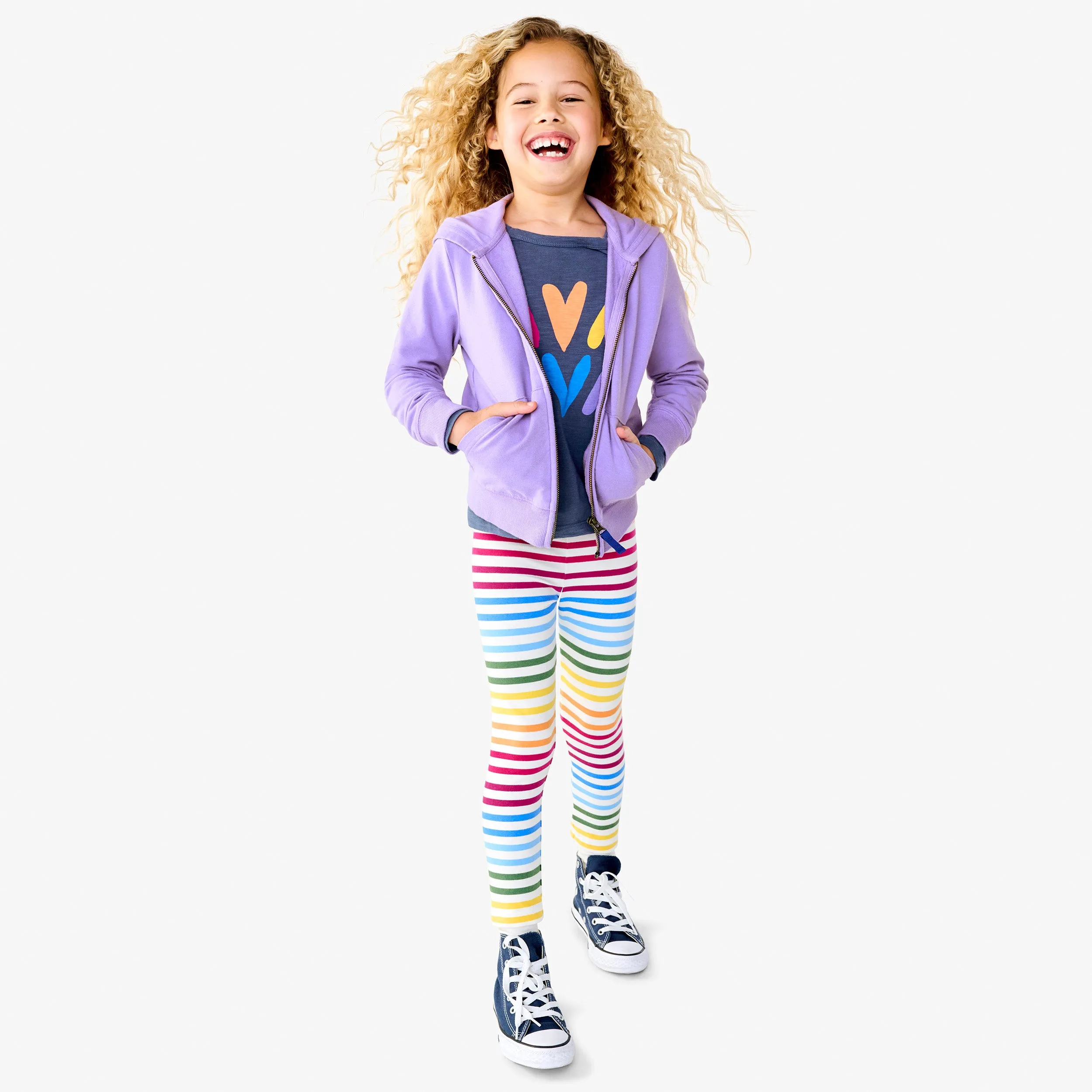 Clearance legging in rainbow stripe