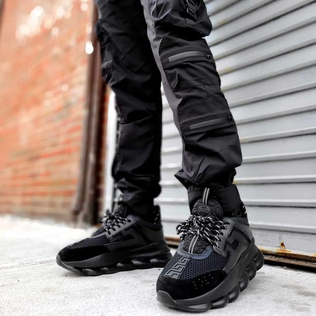 Combat Nylon Joggers Black