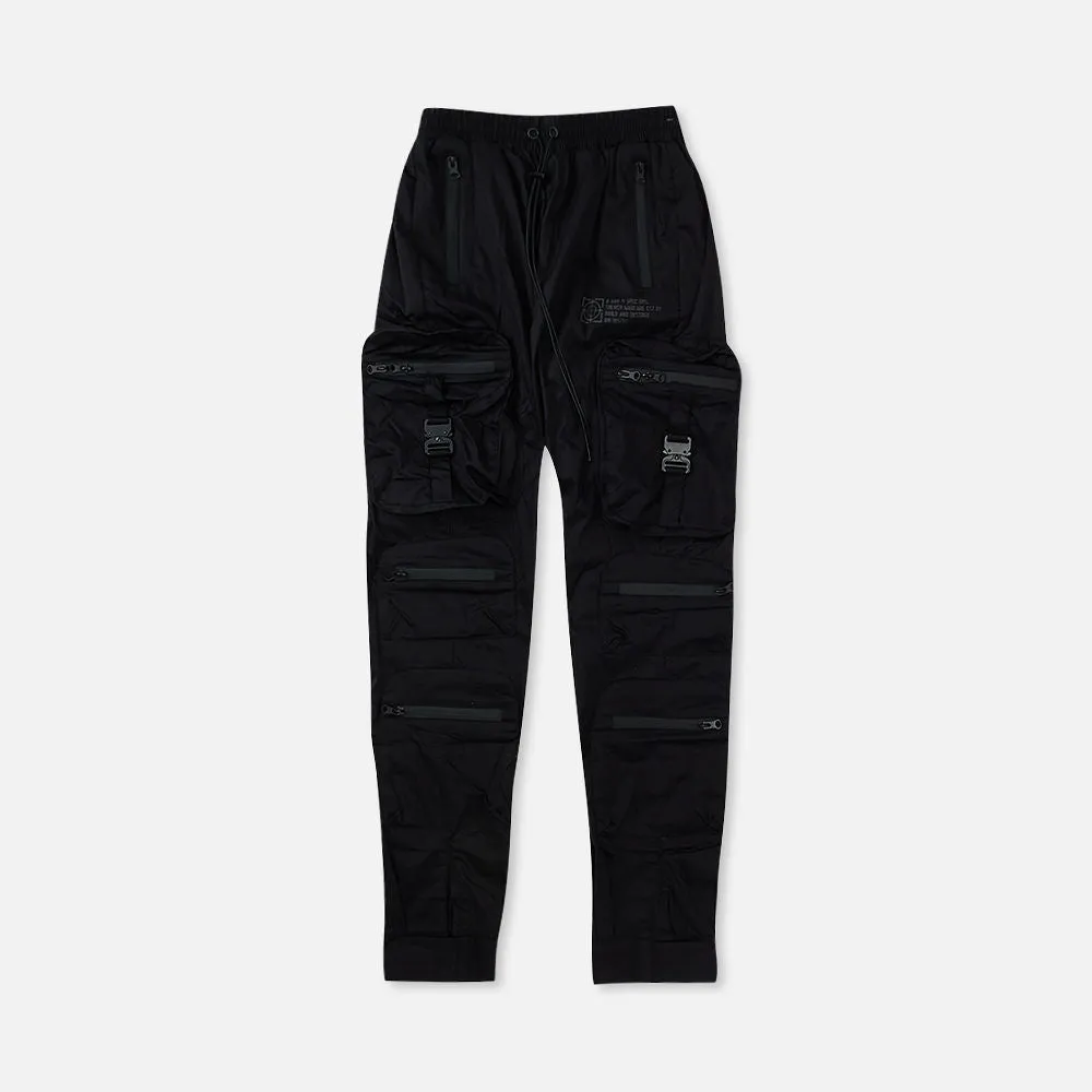 Combat Nylon Joggers Black