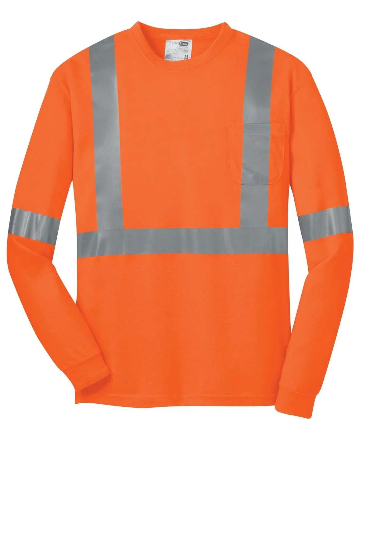 CornerStone ANSI 107 Class 2 Long Sleeve Safety T-Shirt. CS401LS