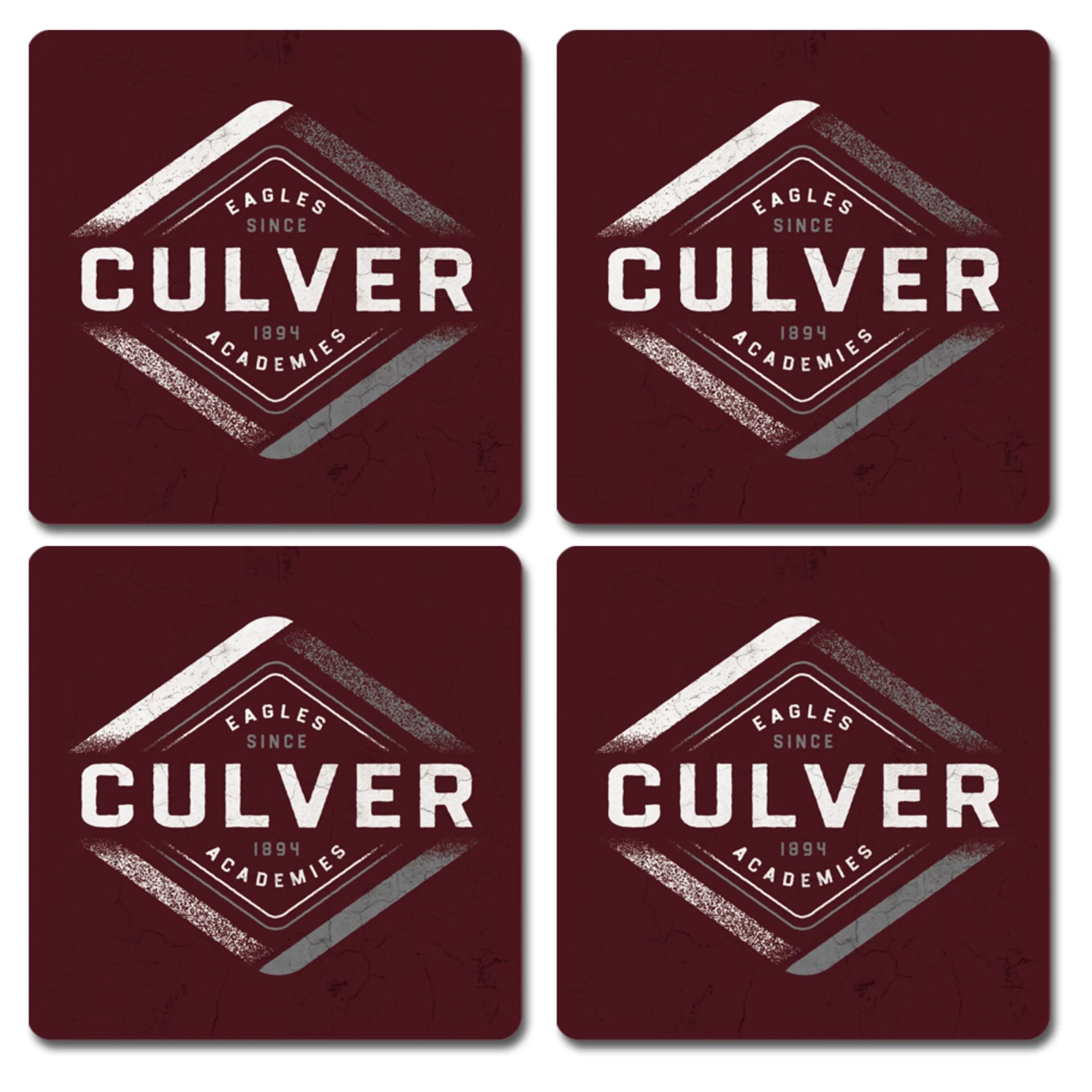 Culver Academies Eagles 1894 Thirsty Coaster 4 Pack - Maroon