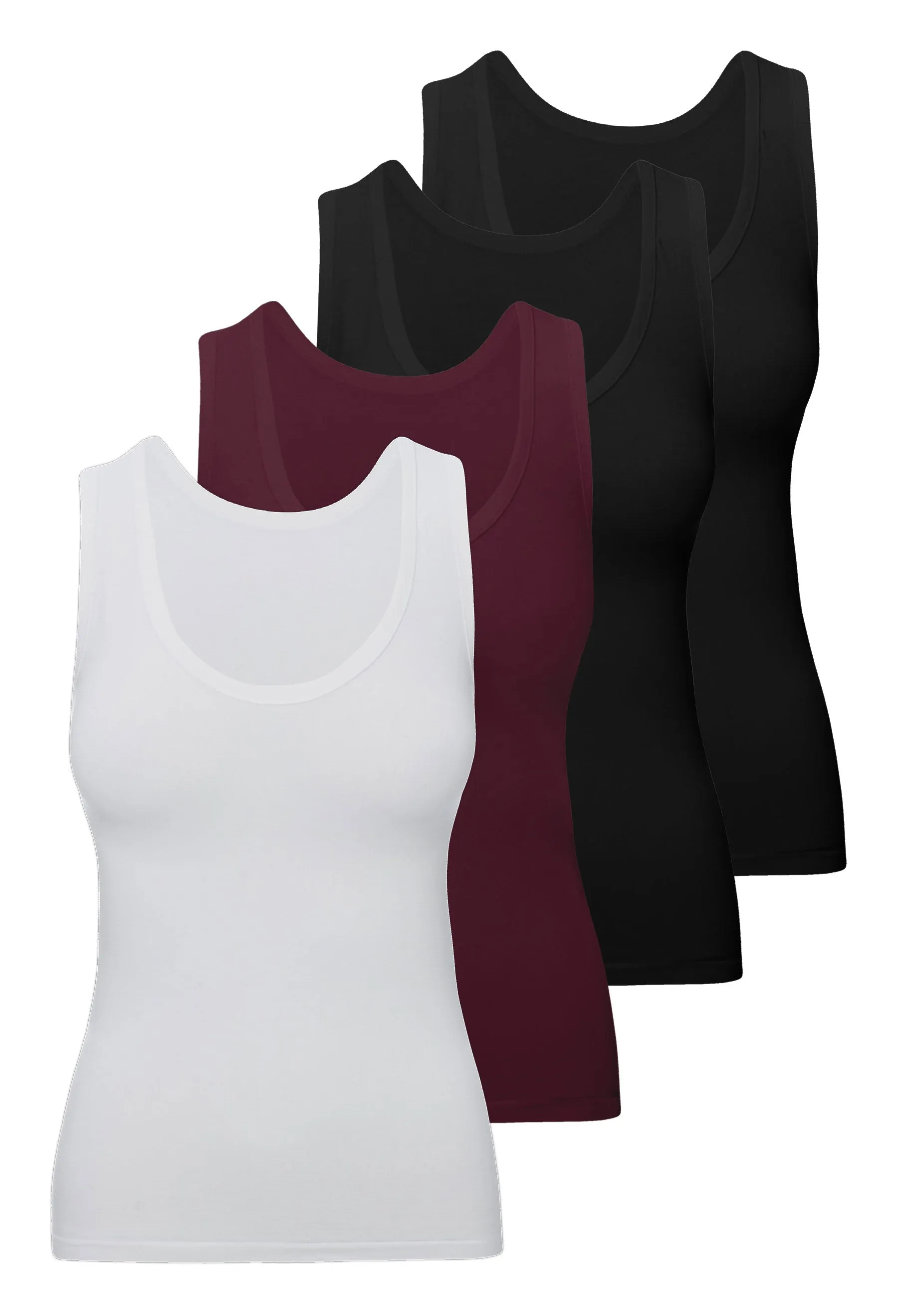 Curvy Bamboo Tank Top 4 Pack