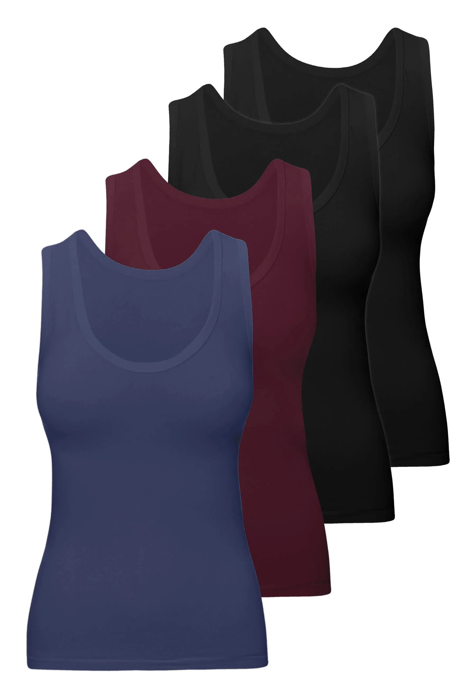 Curvy Bamboo Tank Top 4 Pack