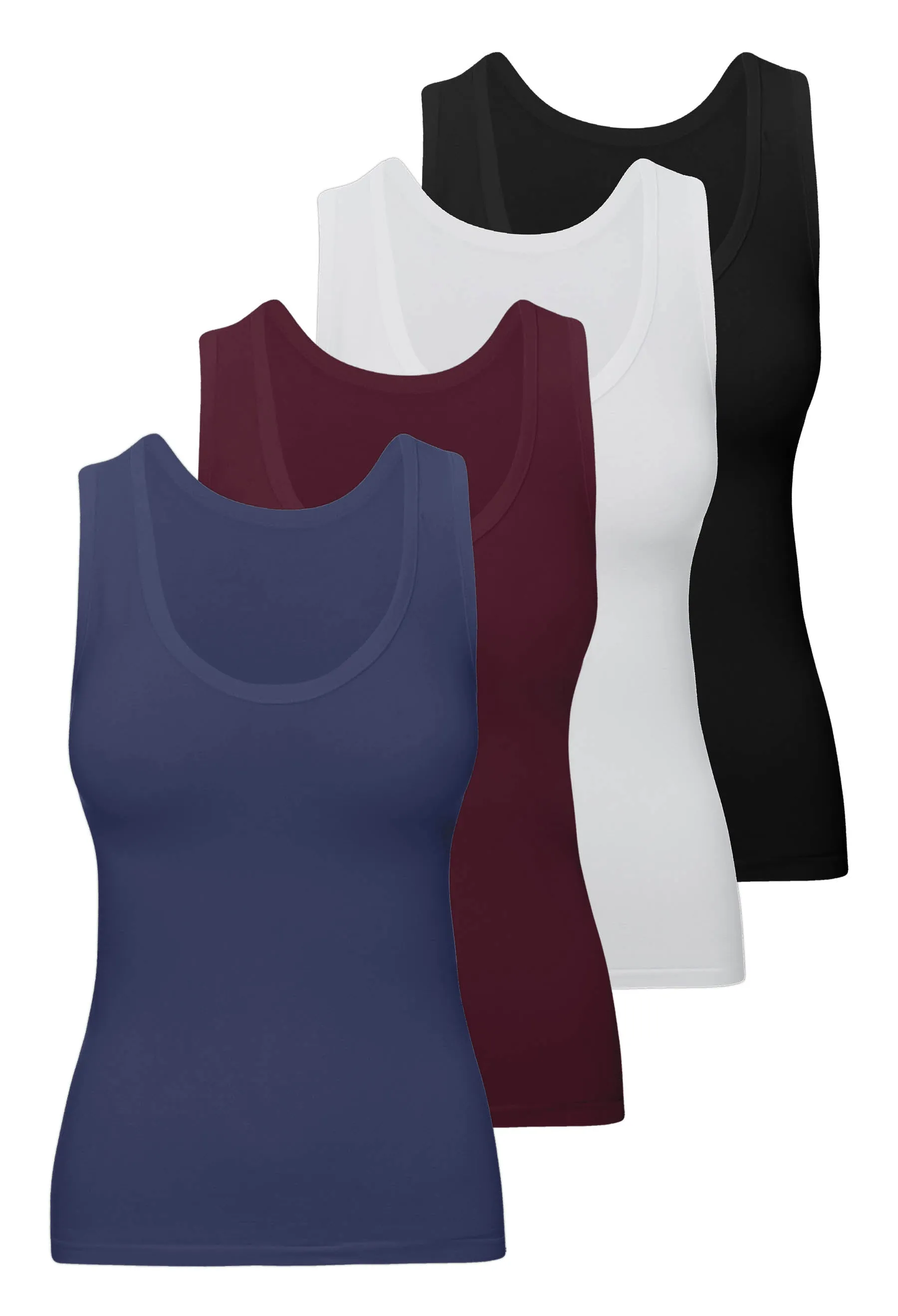 Curvy Bamboo Tank Top 4 Pack