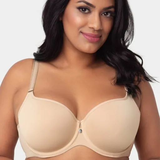 Curvy Couture Tulip Smooth T Shirt Bra Nude